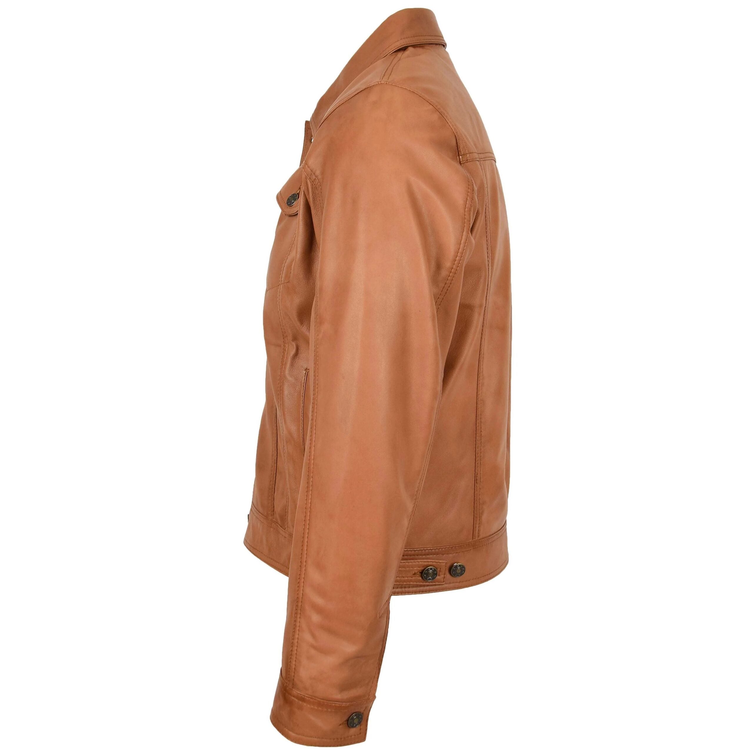 Mens Leather Lee Rider Casual Jacket Terry Dynamo Tan