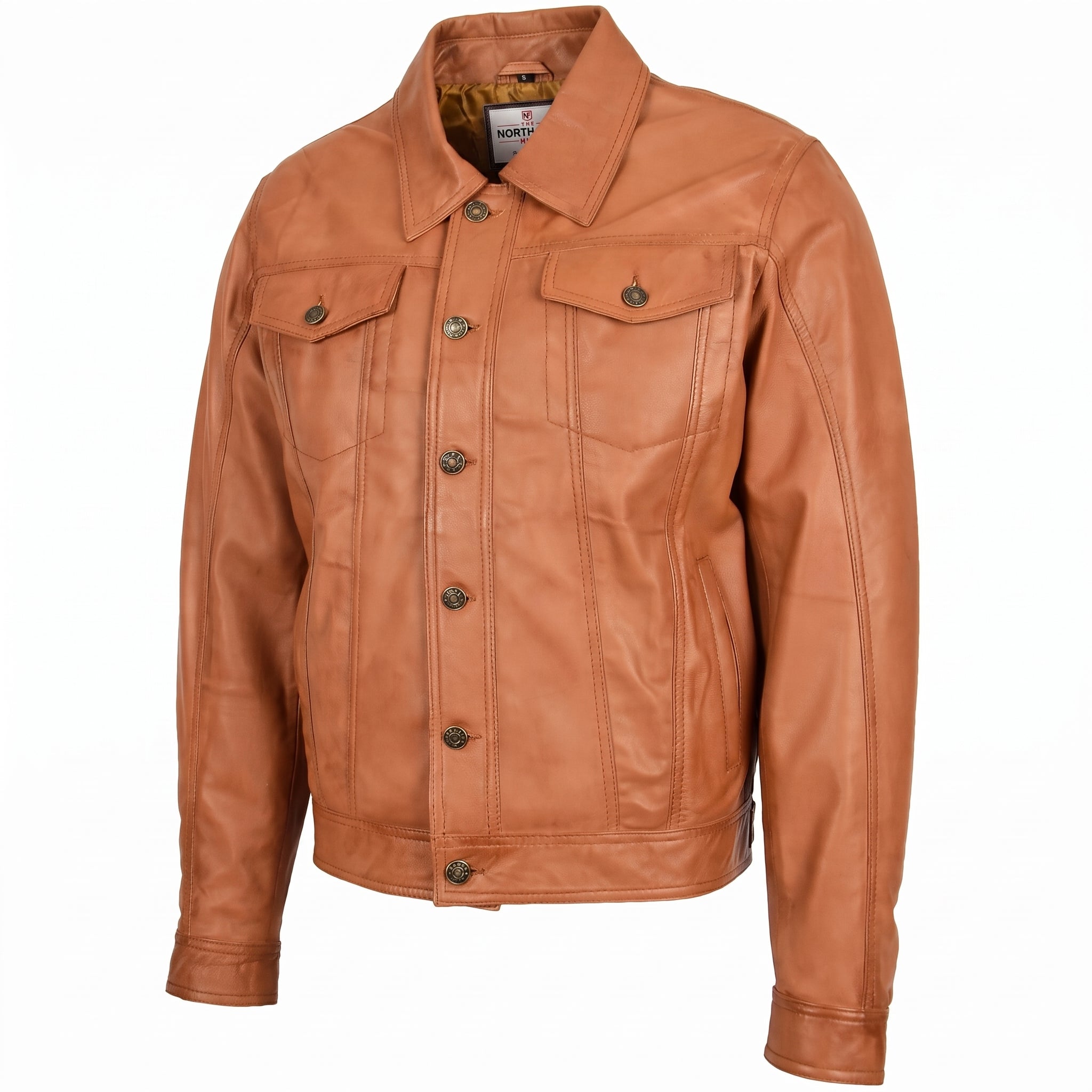Mens Leather Lee Rider Casual Jacket Terry Dynamo Tan