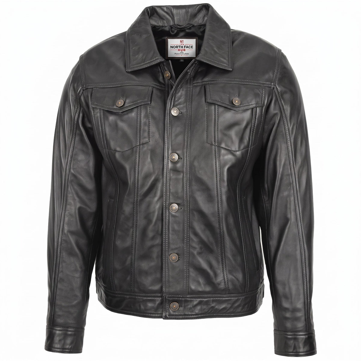 Mens Leather Lee Rider Casual Jacket Terry Nova Black Two Tone