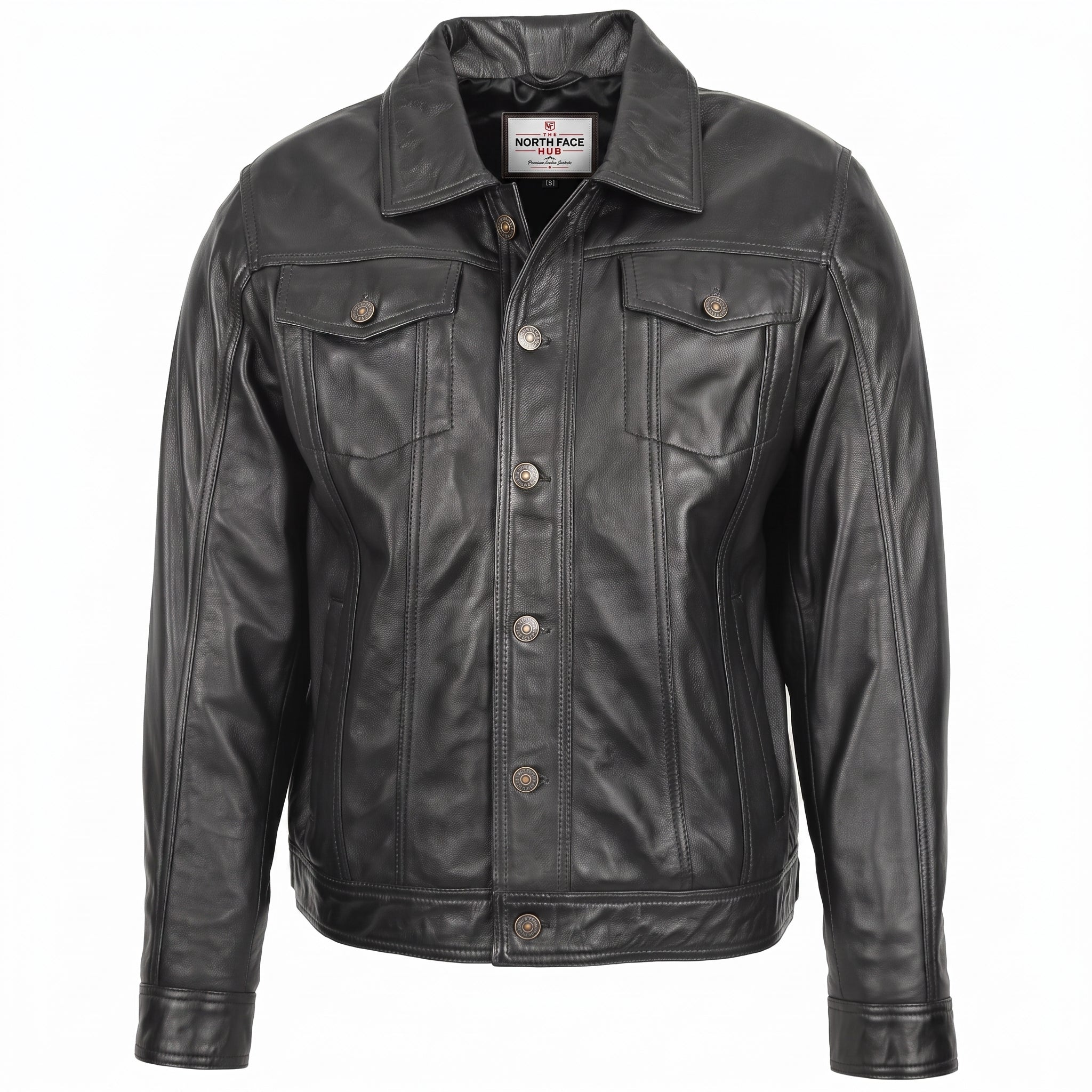 Mens Leather Lee Rider Casual Jacket Terry Nova Black