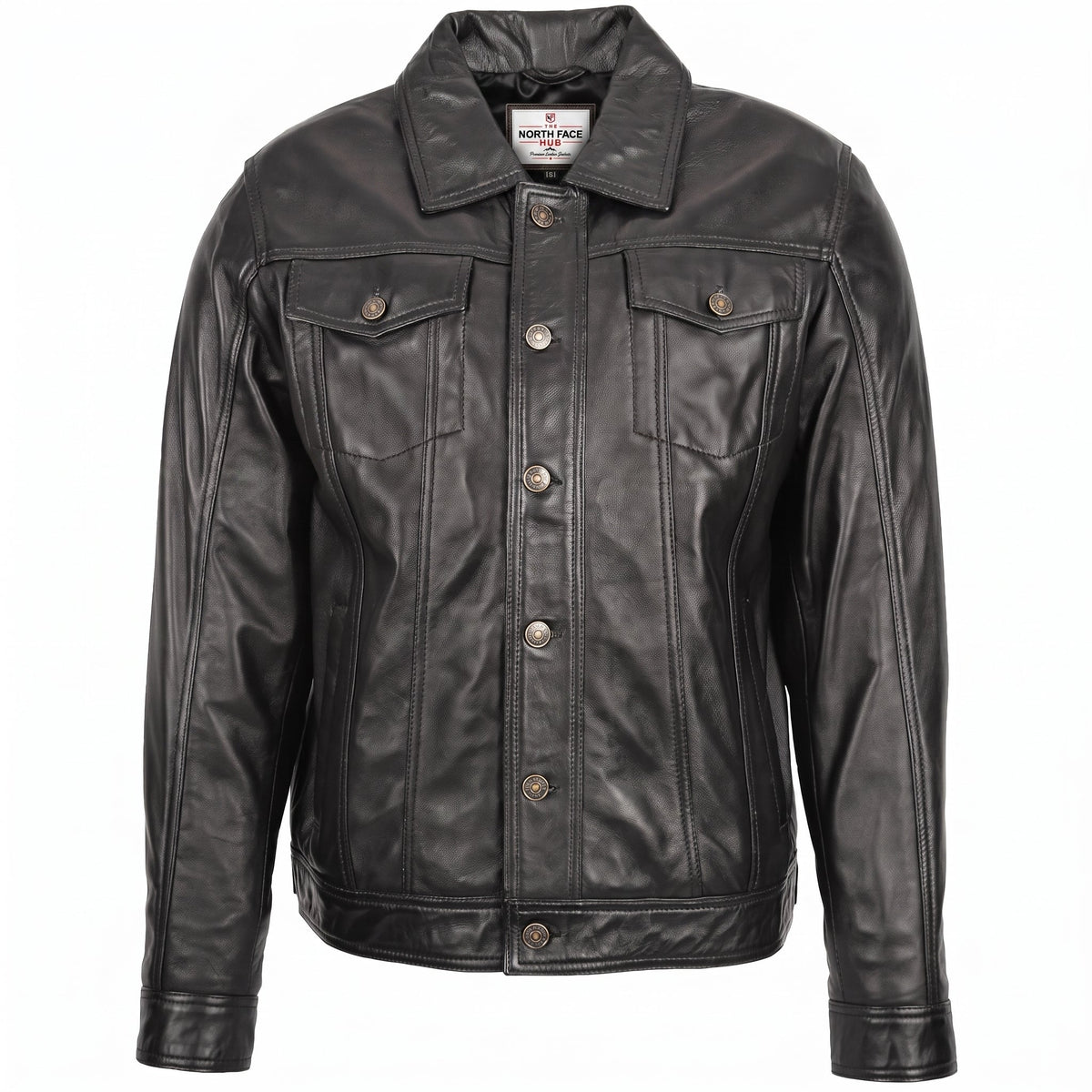 Mens Leather Lee Rider Casual Jacket Terry Nova Black
