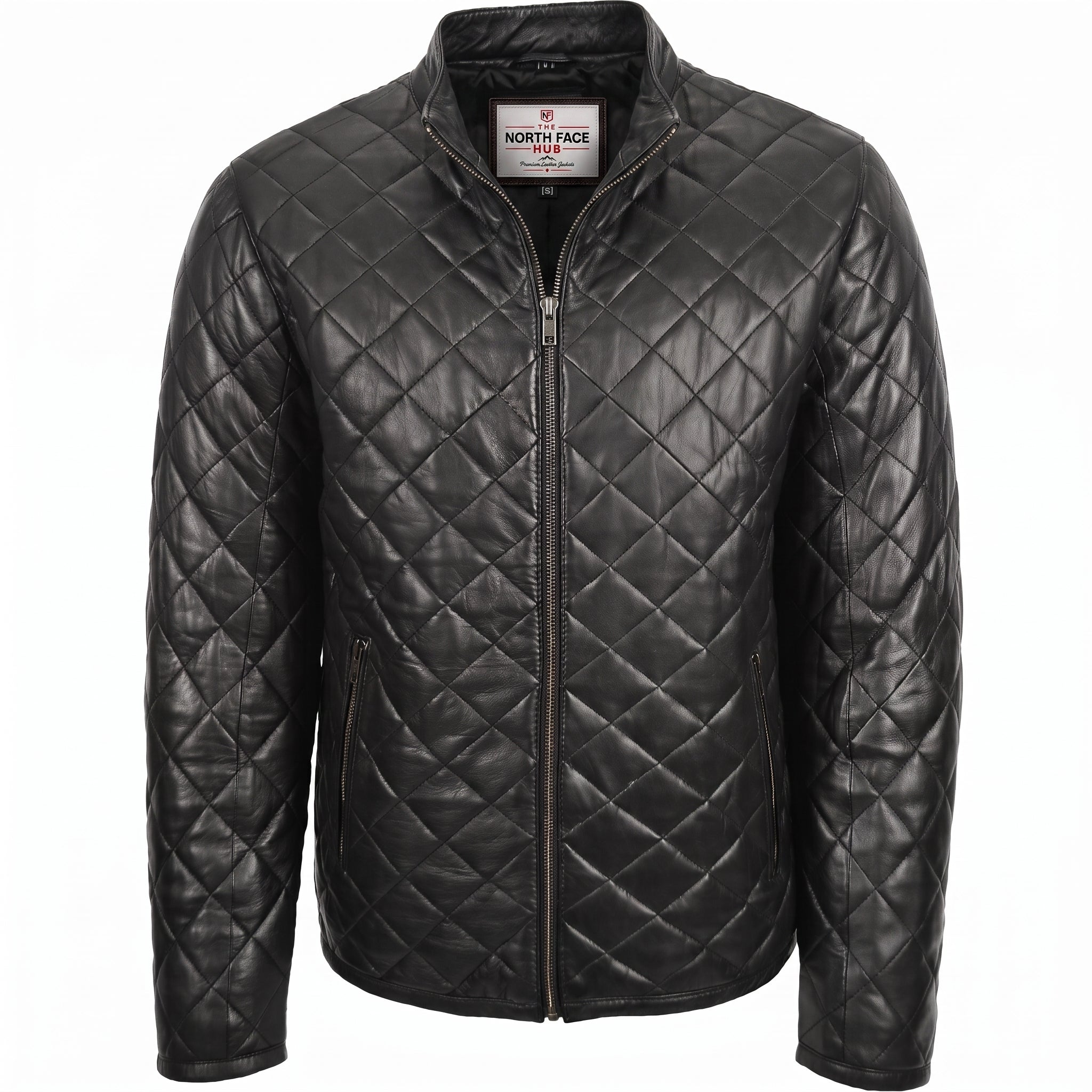 Mens Leather Quilted Anorak Style Jacket Jeff Nova Black