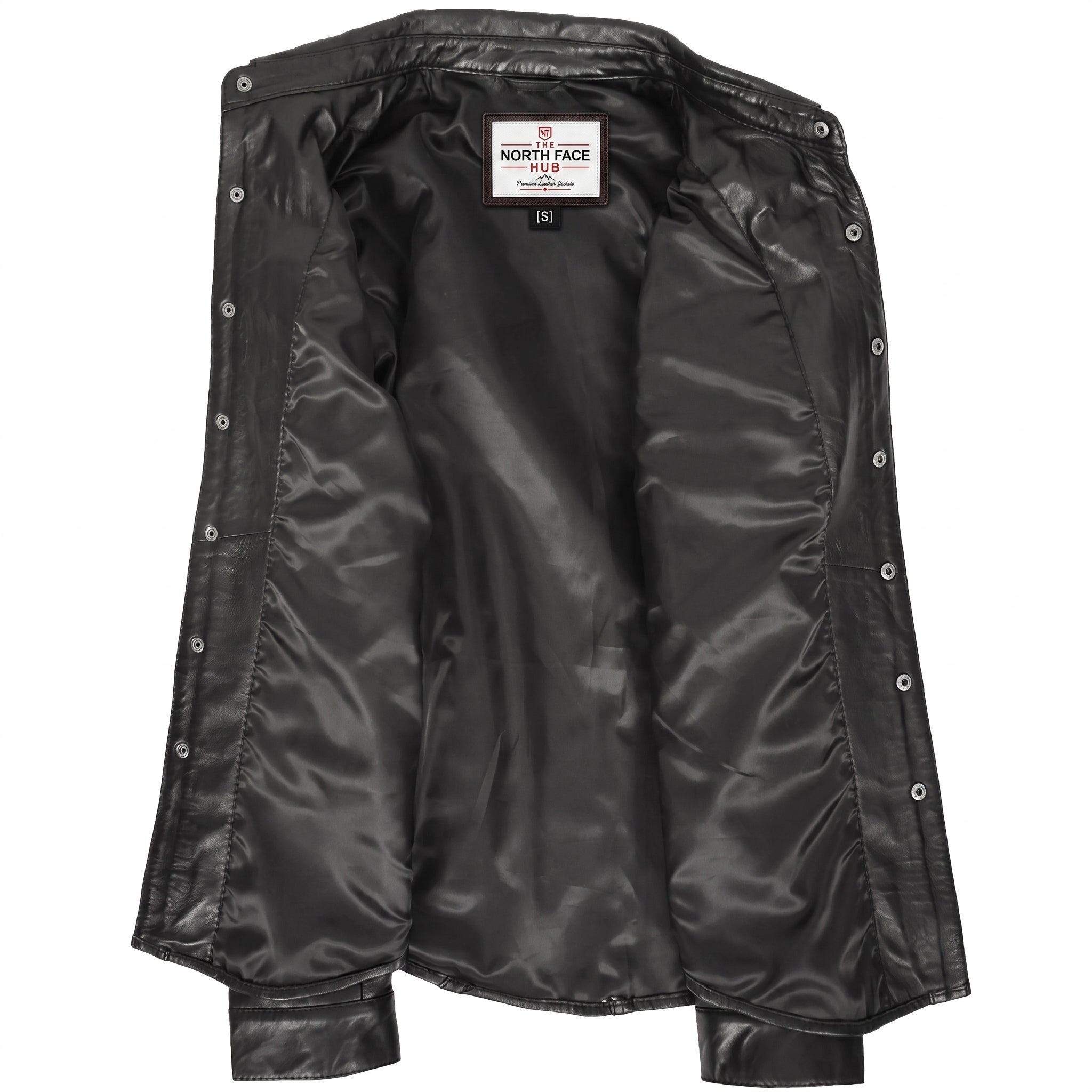 Mens Leather Shirt Classic Trucker Style Oliver Nova Black