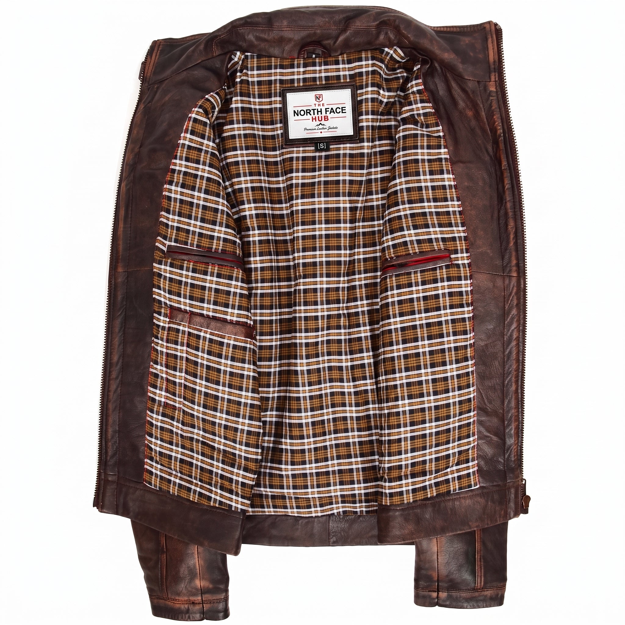Mens Leather Urban Biker Style Jacket Hugo Zenith Brown Vintage