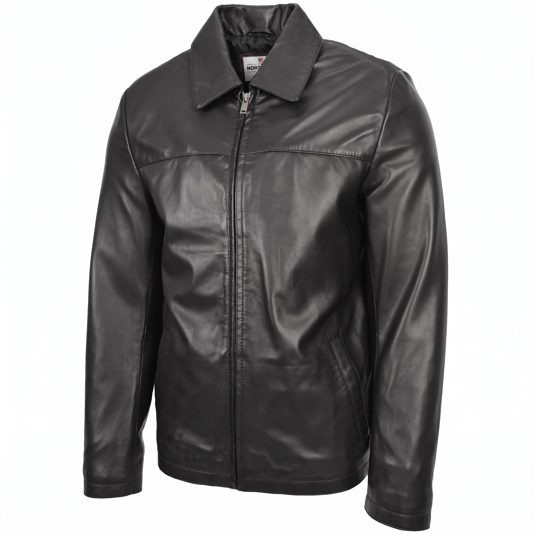 Mens Leather Vintage Biker Jacket Colin Zenith Dark Brown