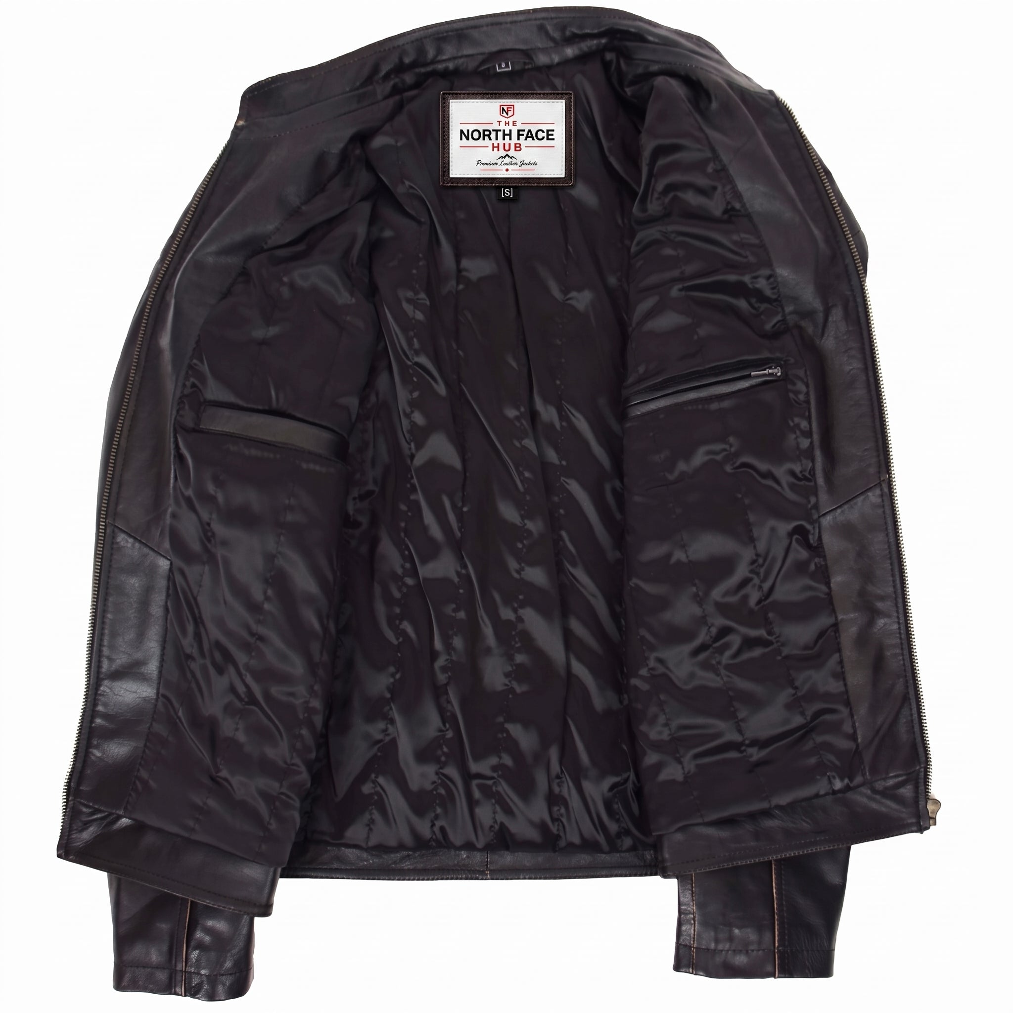 Mens Leather Vintage Biker Jacket Colin Zenith Dark Brown