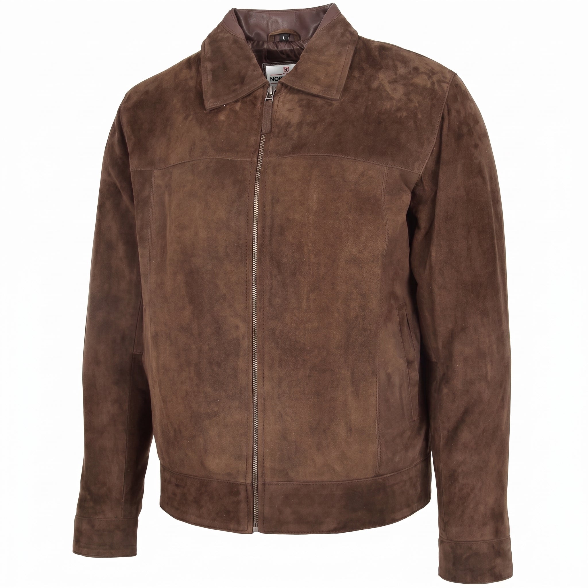 Mens Real Suede Casual Harrington Jacket Larry Zenith Brown