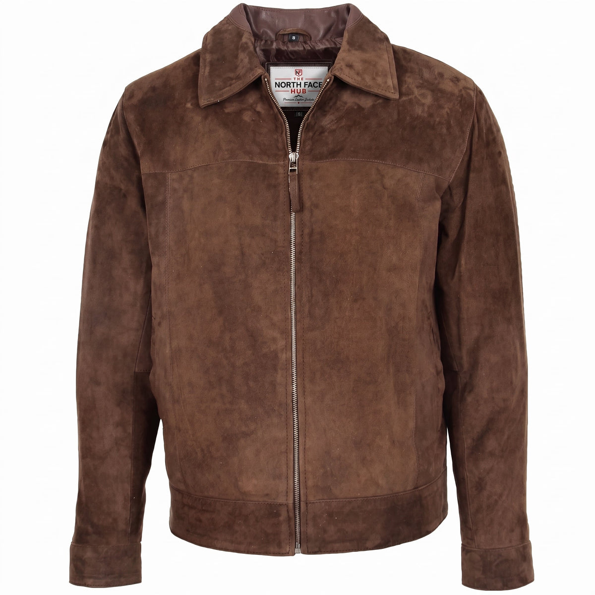 Mens Real Suede Casual Harrington Jacket Larry Zenith Brown