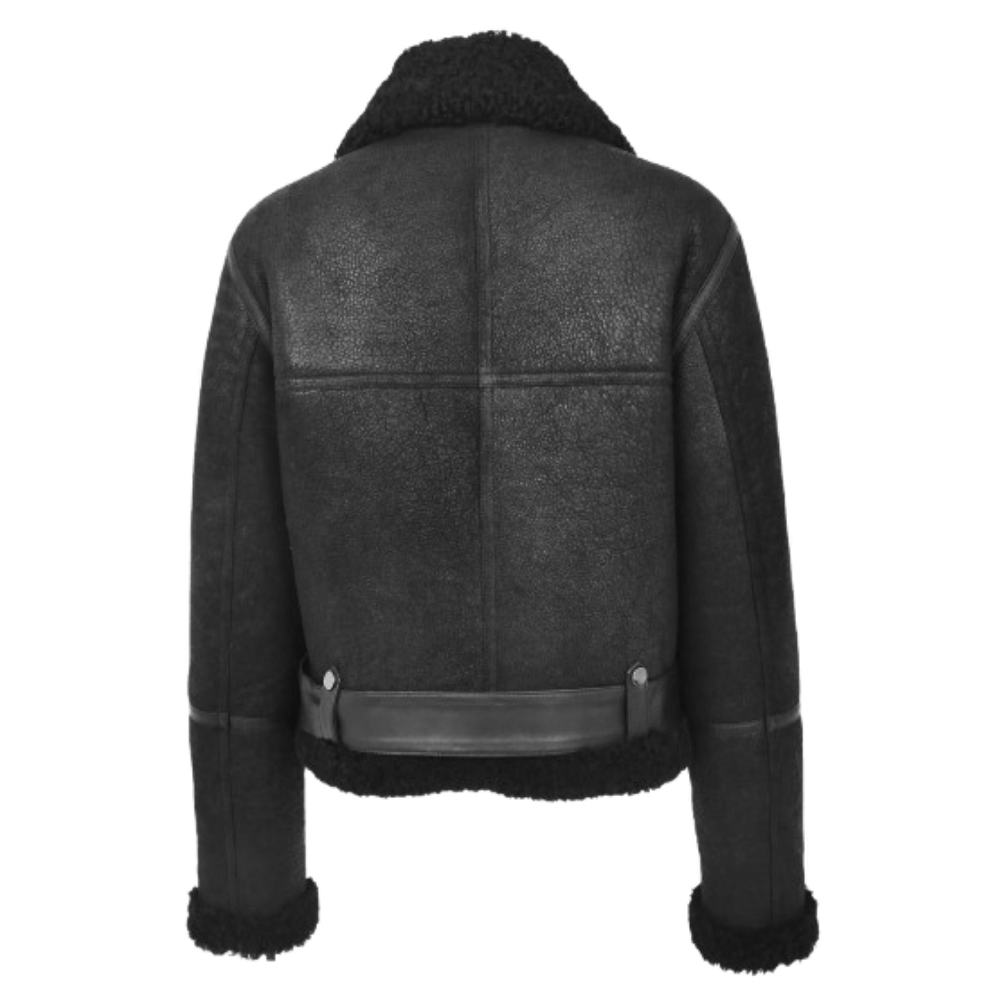 Womens Sheepskin Aviator RAF Pilot Jacket Nova Black