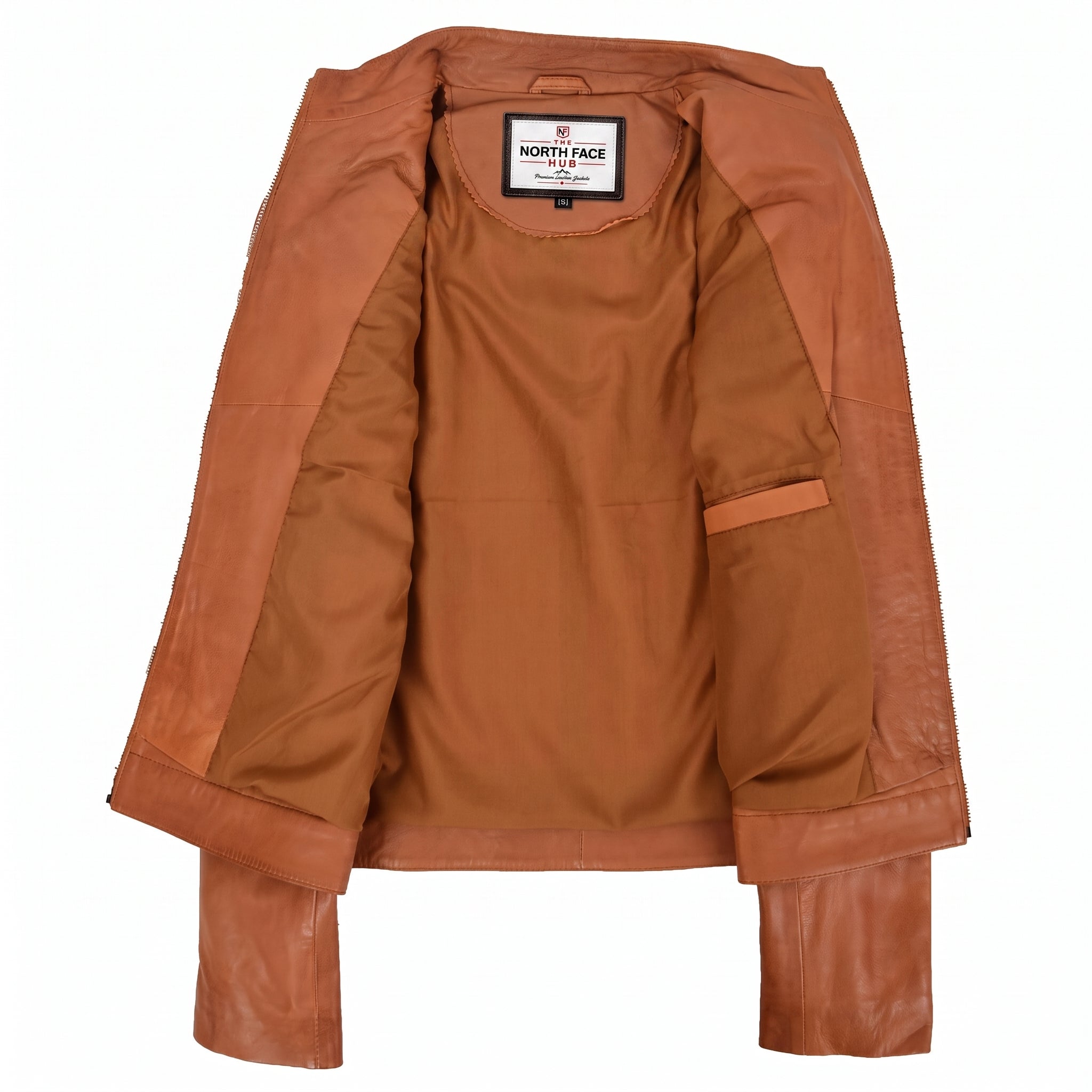 Womens Leather Classic Biker Style Jacket Dynamo Tan