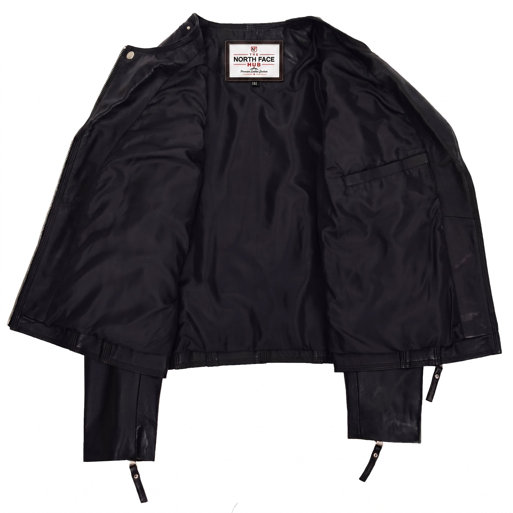 Womens Leather Casual Biker Jacket Shelly Cross Zip Nova Black
