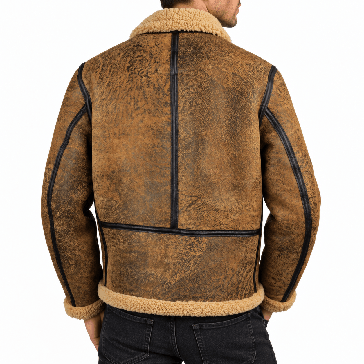 Schott NYC Antique Brown Sheepskin Jacket - Brown (256S)