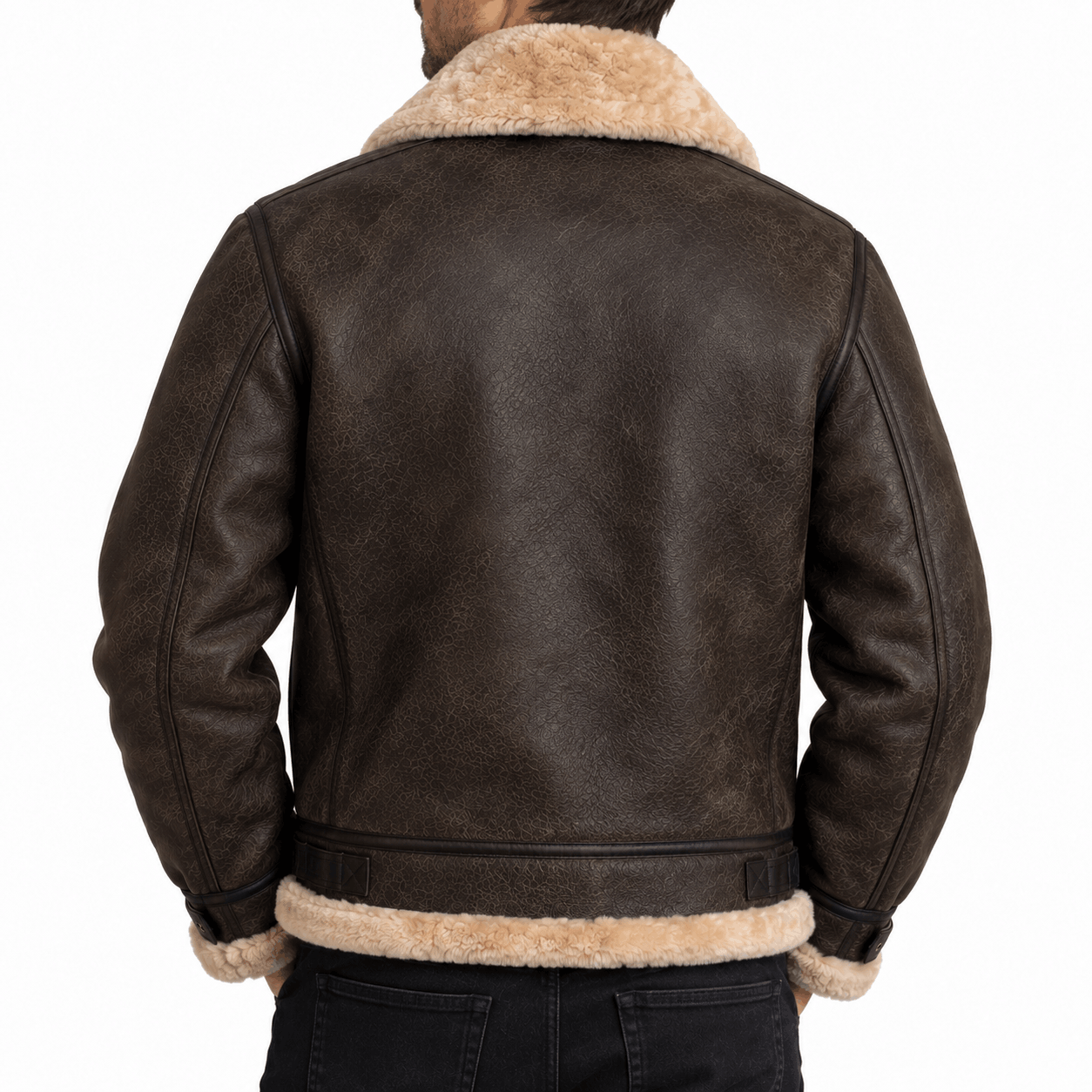 Schott NYC Classic B-3 Sheepskin Bomber Jacket Brown 257S