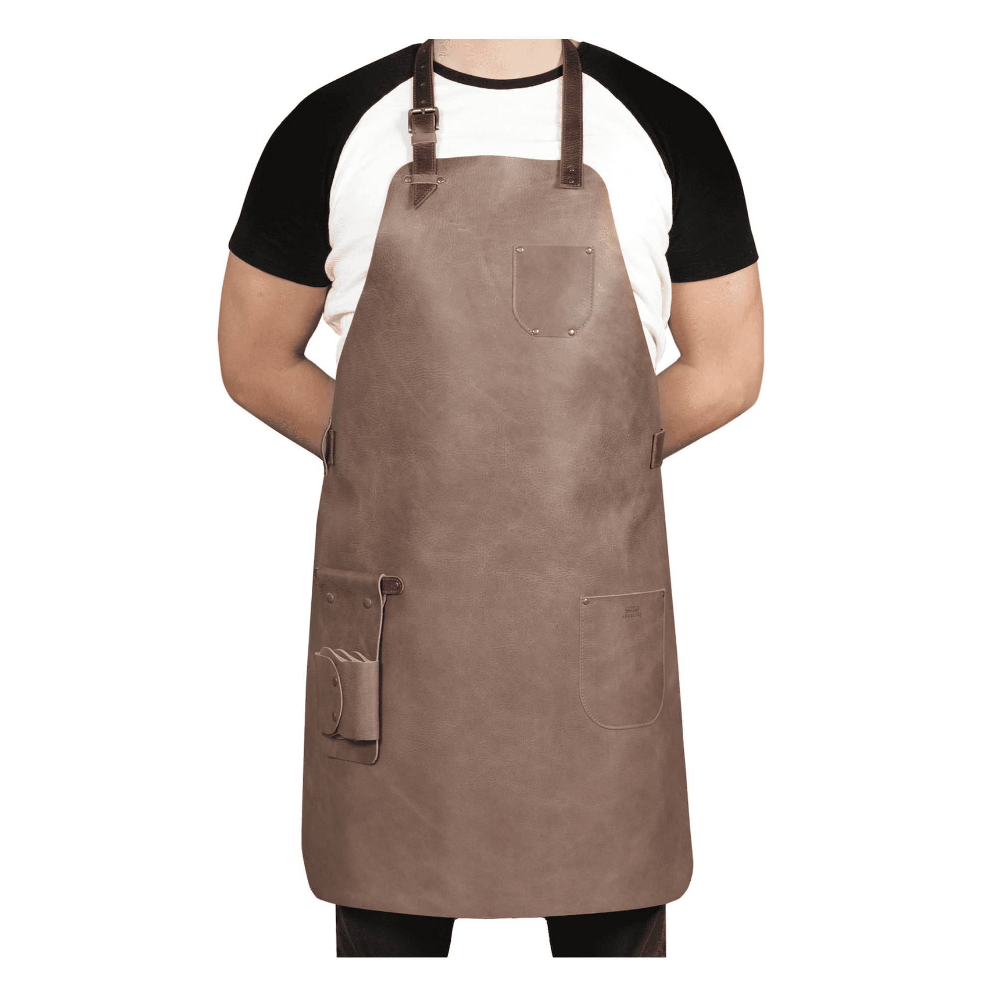 Handmade Top-Grain Leather Workshop Apron for BBQ & Woodworking