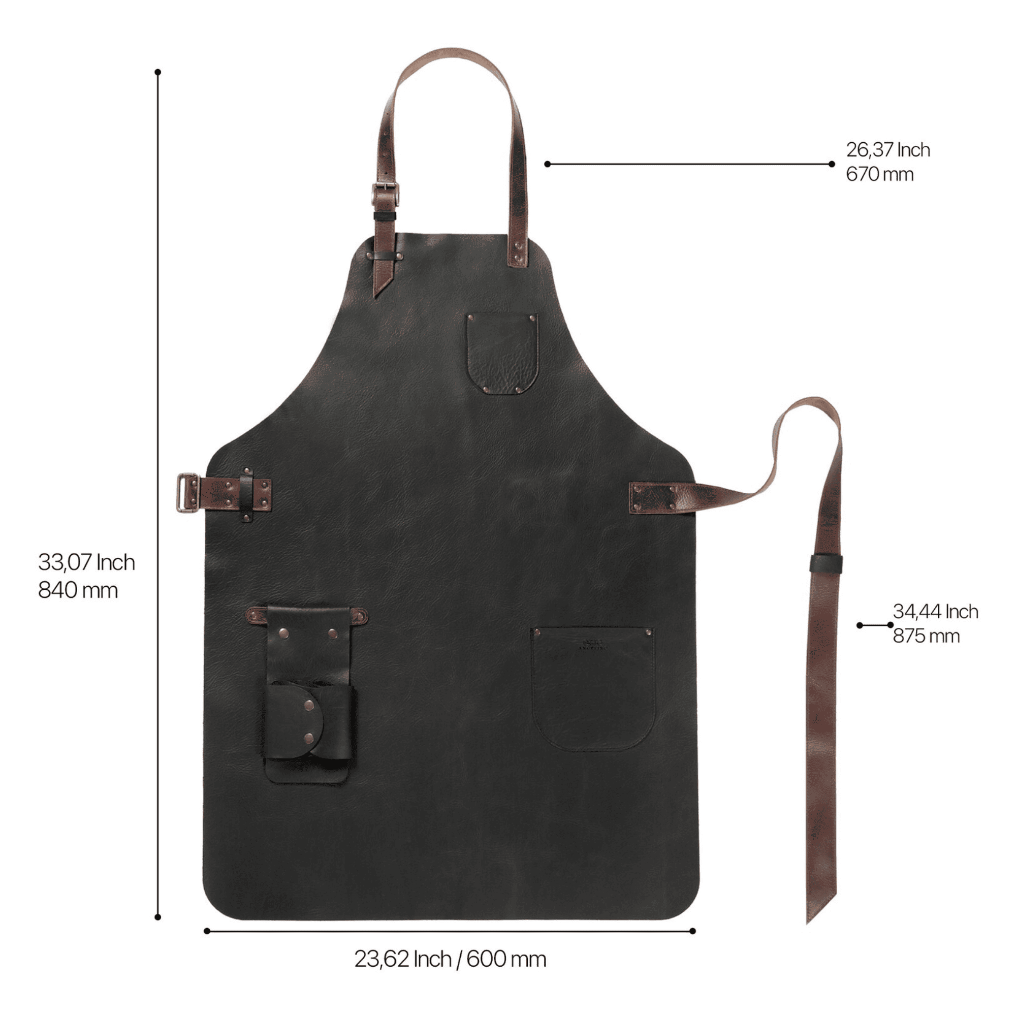 Handmade Top-Grain Leather Workshop Apron for BBQ & Woodworking