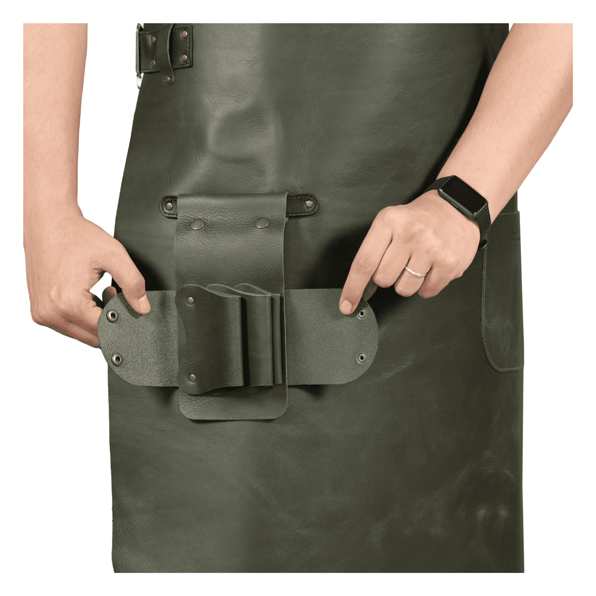 Handmade Top-Grain Leather Workshop Apron for BBQ & Woodworking