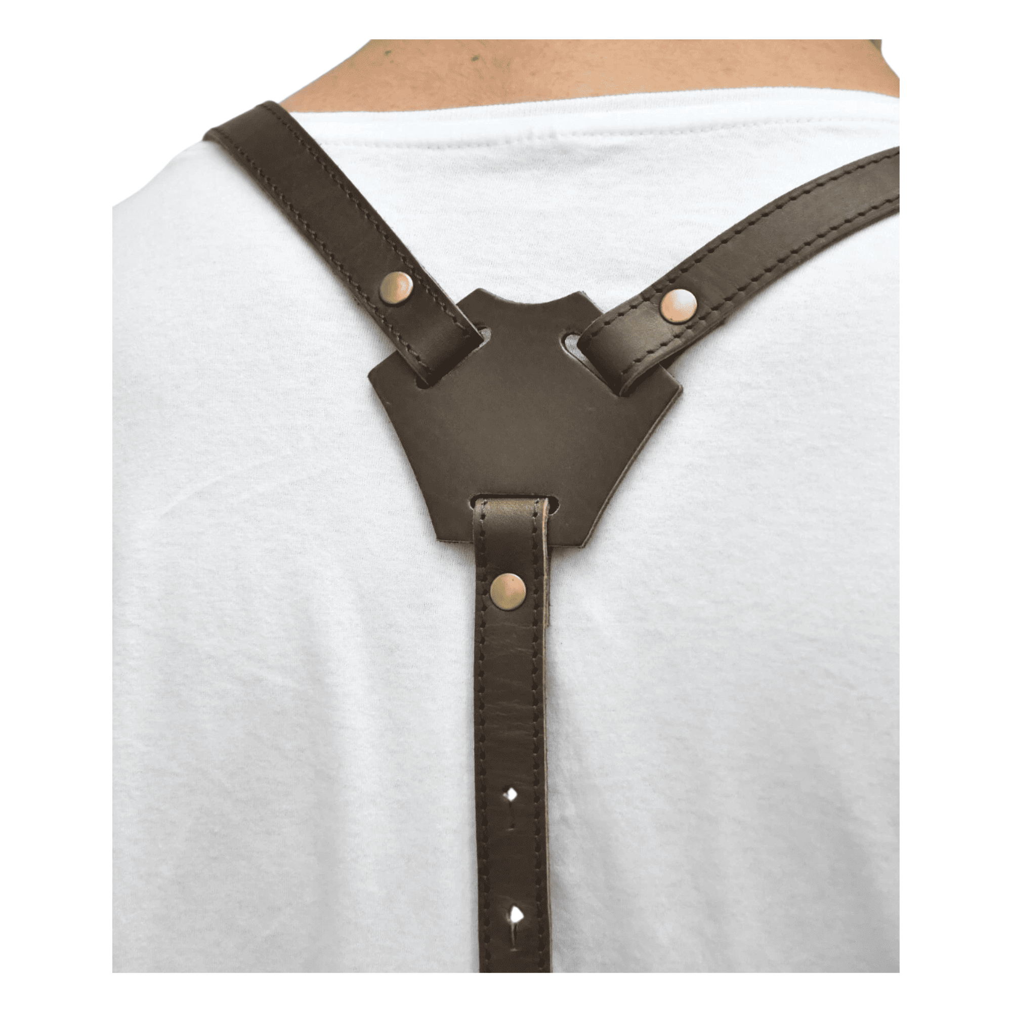 Handmade Vegetable-Tanned Leather Crossback Apron for Chef & BBQ