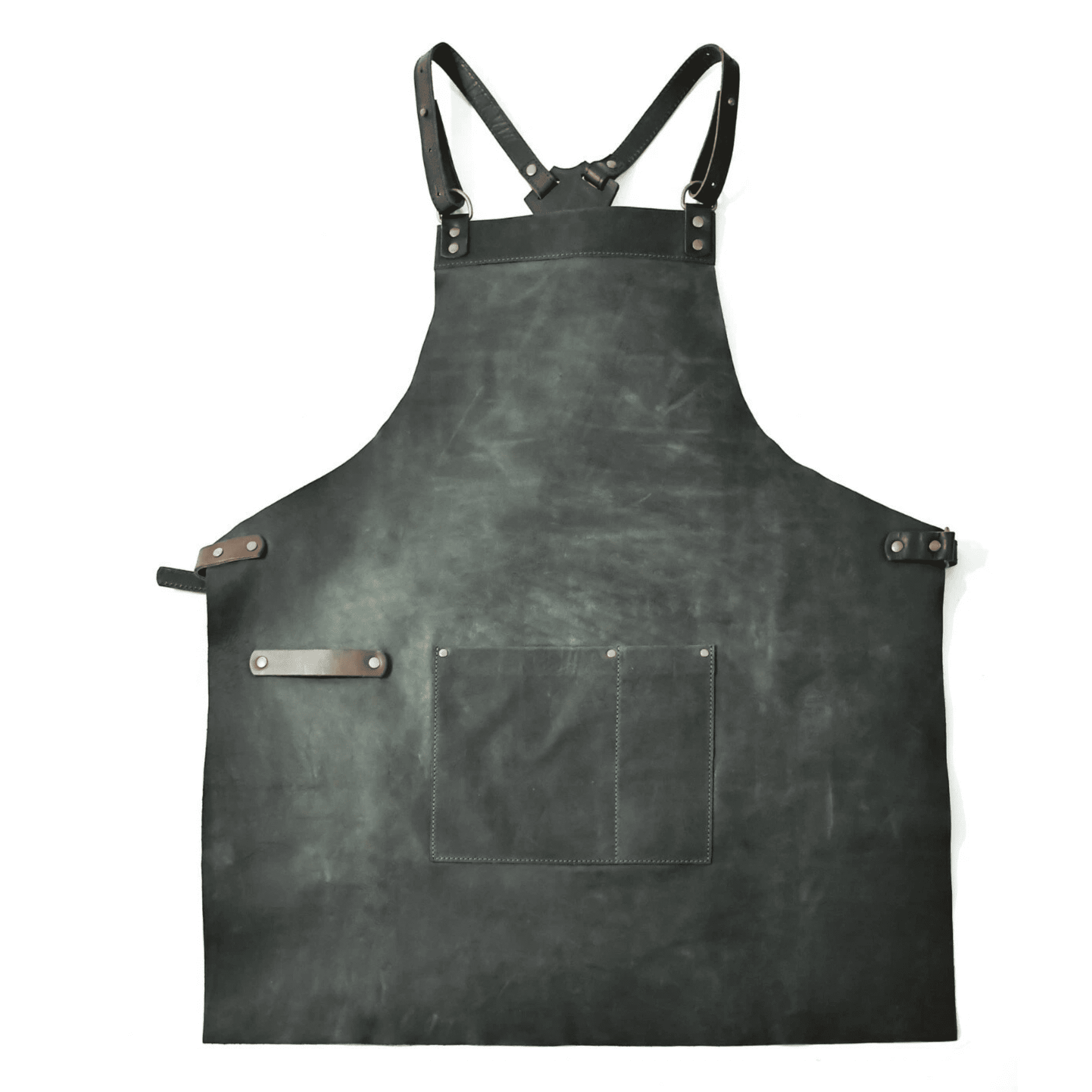 Handmade Vegetable-Tanned Leather Crossback Apron for Chef & BBQ