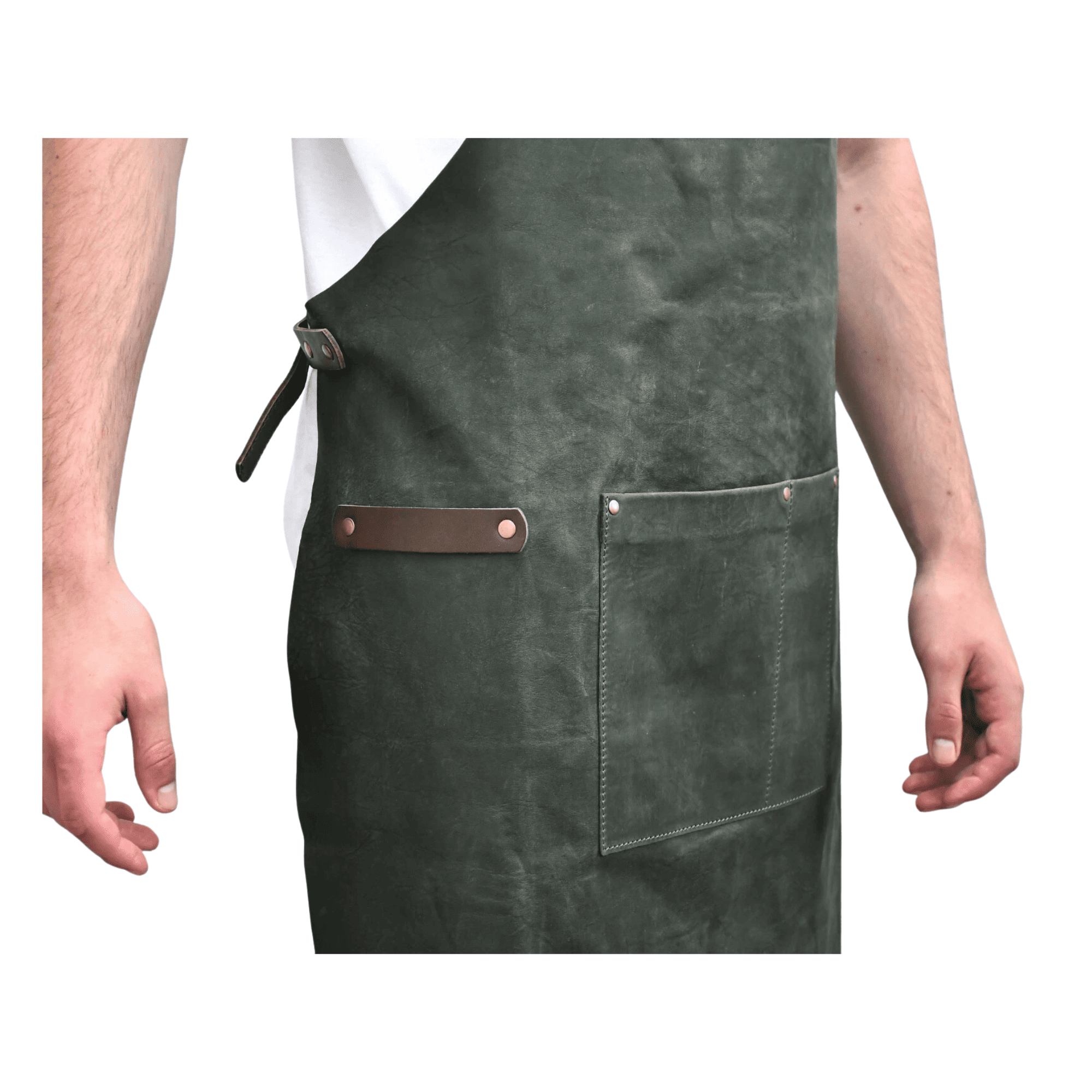 Handmade Vegetable-Tanned Leather Crossback Apron for Chef & BBQ