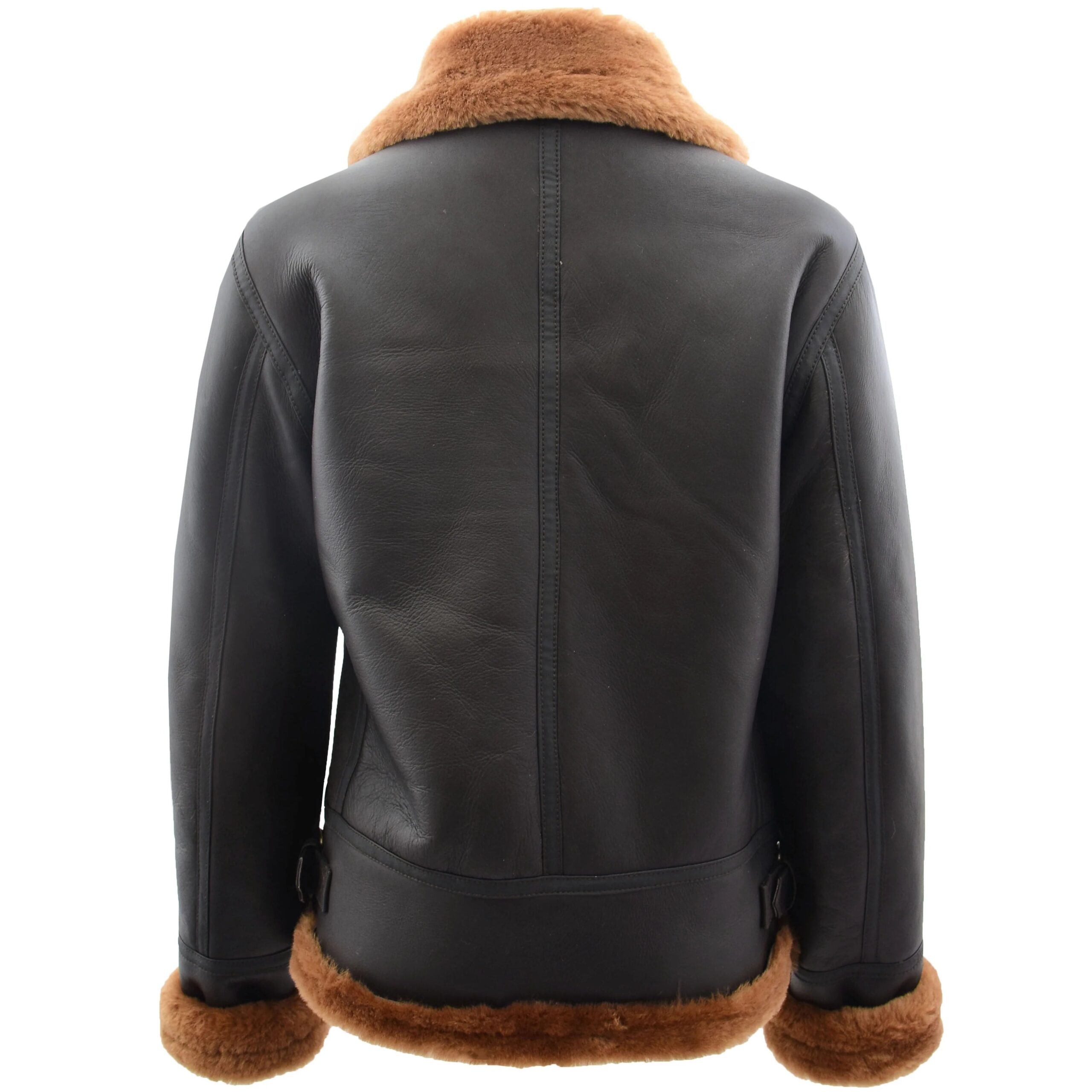 Womens Sheepskin B3 Detachable Hoodie Jacket Zenith Brown Ginger