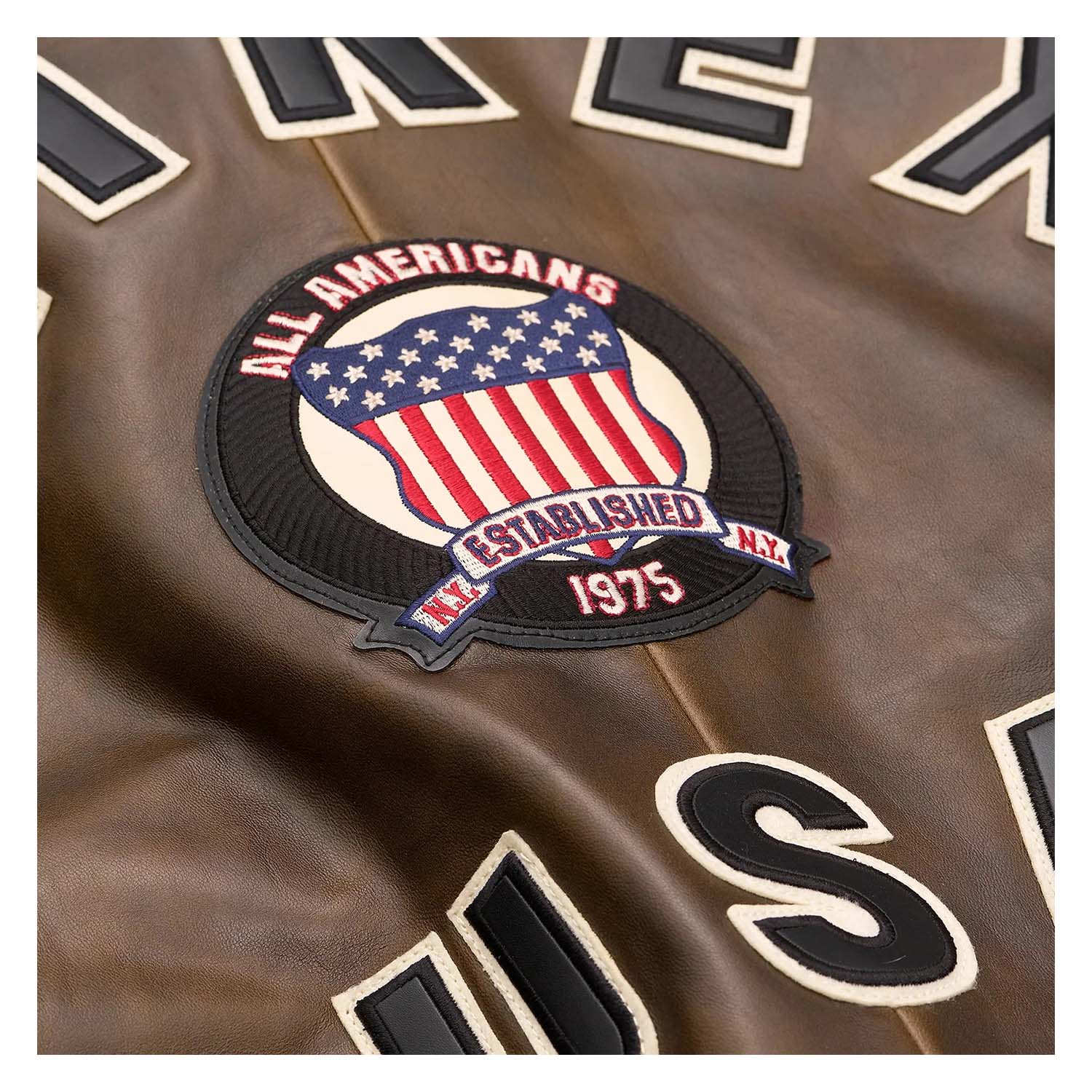 Handmade Men’s Iconic Avirex Leather Jacket Brown Leather Bomber Jacket Aviator Style