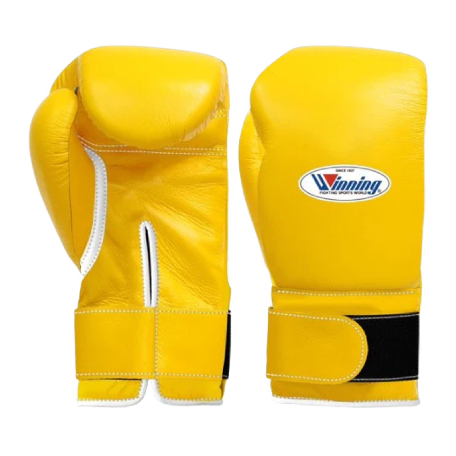Winning Velcro Boxing Gloves Yellow Gym Training &amp; Sparring Gloves